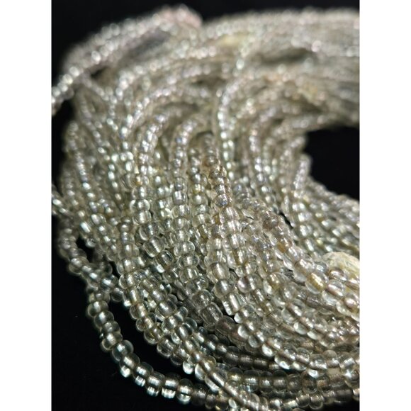 Vintage Multi-strand Clear Silvertone Rope Necklace - Picture 2 of 4